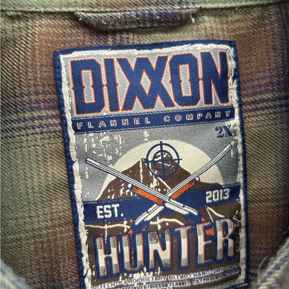 DIXXON Hunter Flannel Shirt with Blue and Brown Plaid - Picture 3 of 5
